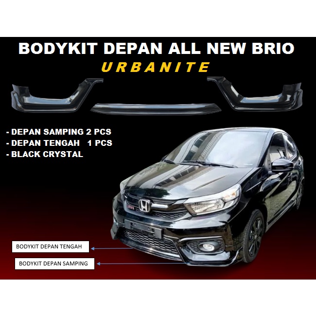 BODYKIT BUMPER DEPAN ALL NEW BRIO DEPAN URBANITE BLACK CRYSTAL