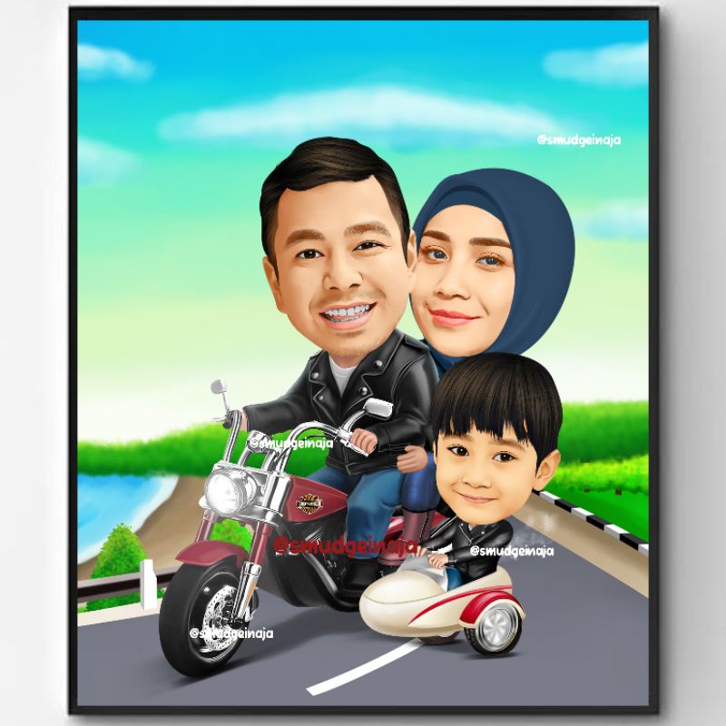 Jasa Desain Karikatur Tema Keluarga (Softfile) karikatur keluarga karikatur family