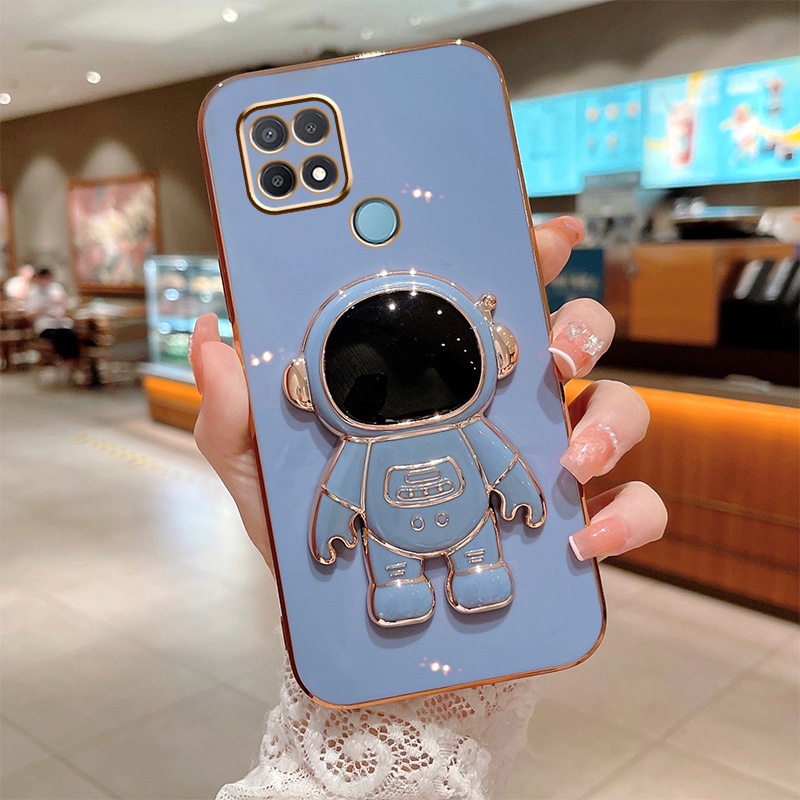 Soft Case Karet Motif Astronot Untuk OPPO A57 2022 A55 A76 A96 A95 A74 A16K A15 A5S A12 A5S A1K A3S A52 A92 F7