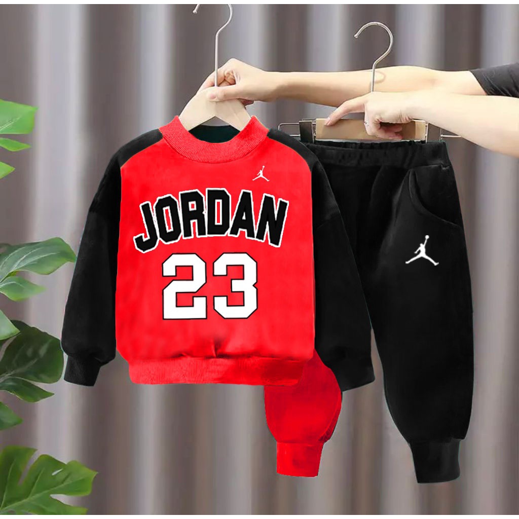 PROMO SETELAN SWEATER ANAK MOTIF JORDAN23 1-5 TAHUN SETELAN SWEATER ANAK LAKI LAKI DAN PEREMPUAN