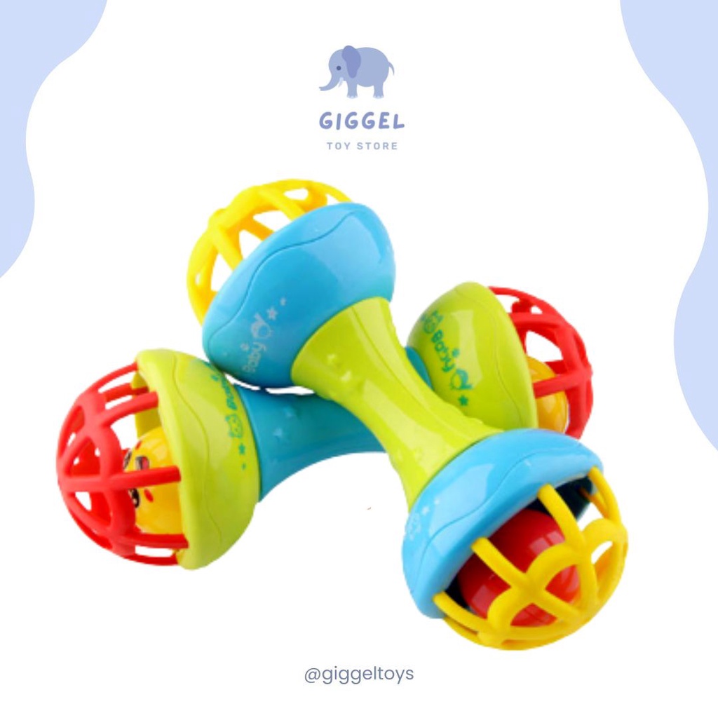 [ Giggel ] Kerincingan Bayi / Mainan Kerincingan Untuk Bayi / Baby Bell / Baby Teether Rattle Stick Gigitan Bayi BPA Free