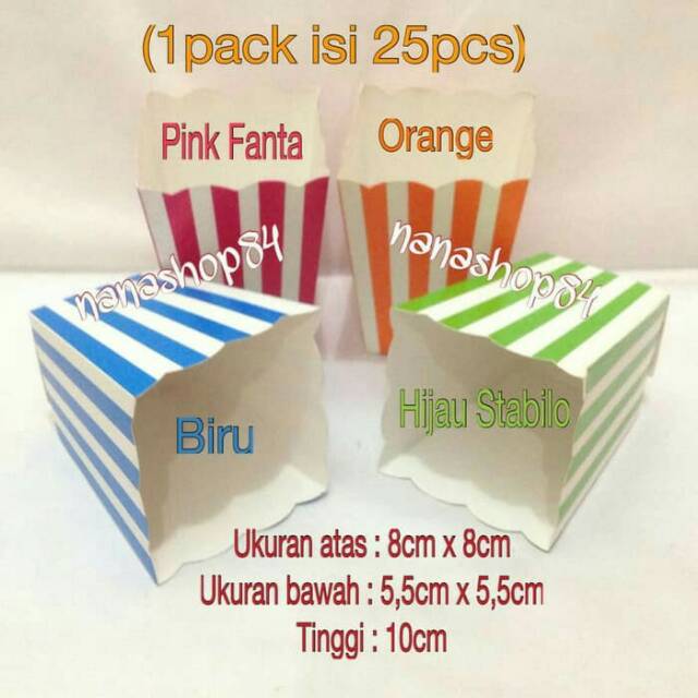 Tray Popcorn Dus Box Popcorn (isi 25pcs)
