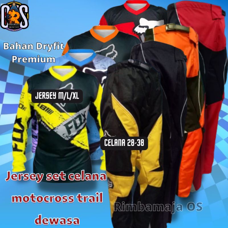 BAJU JERSEY MOTOR TRAIL CROSS SET DEWASA/Setelan Jersey motocross motor trail printing