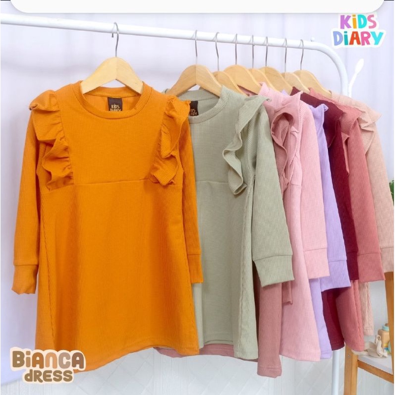 Kids Diary Plus - Bianca Dress waffle Anak Cewek 1-4 Tahun