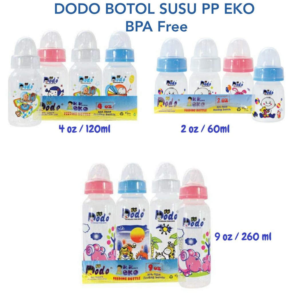 BOTOL SUSU DODO BPA FREE 125ML ATAU 250ml