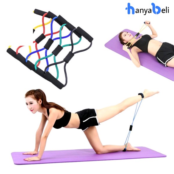 Tali Yoga Senam Gym Elastis Tali Stretching Fitness Rope Bantu Otot