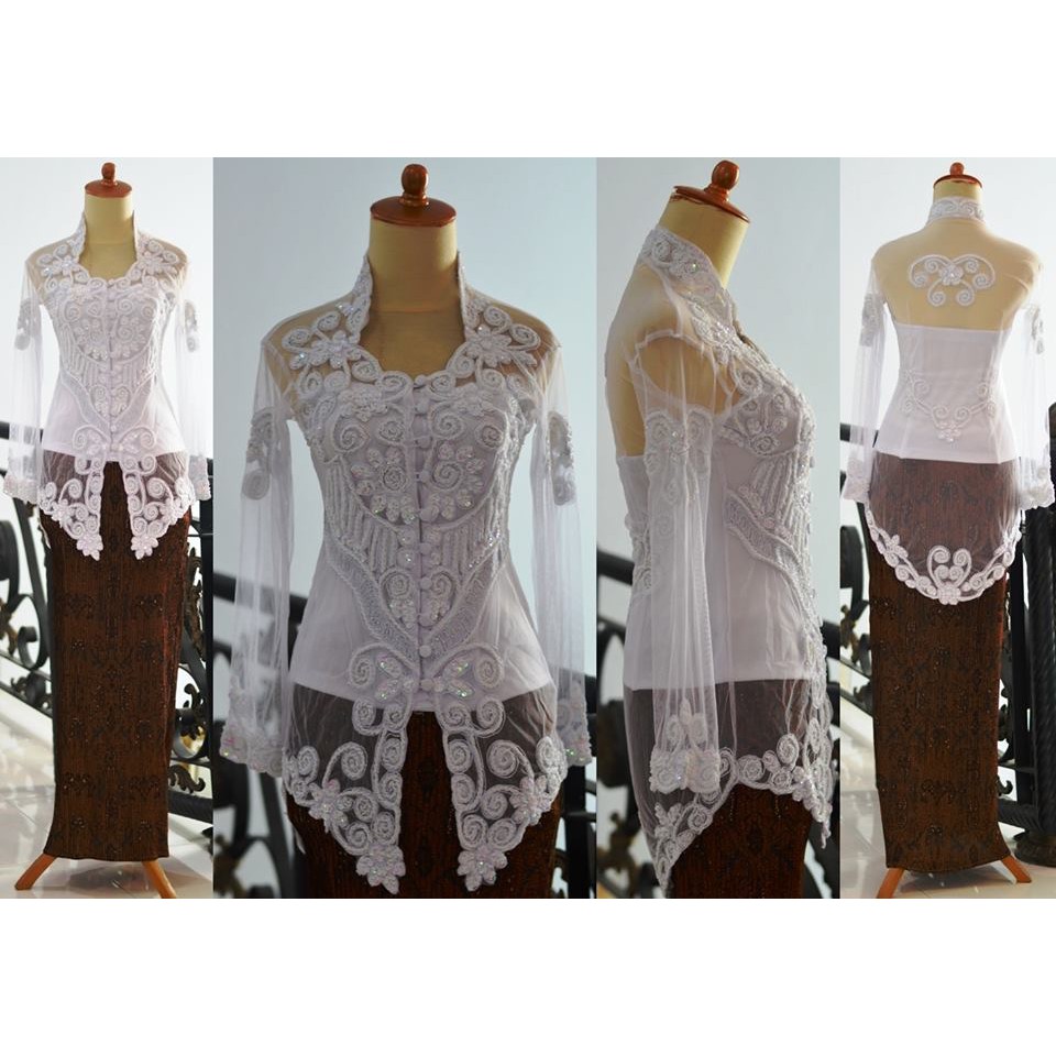 Kebaya Modern Jadi akad nikah putih pengantin model trend terbaru