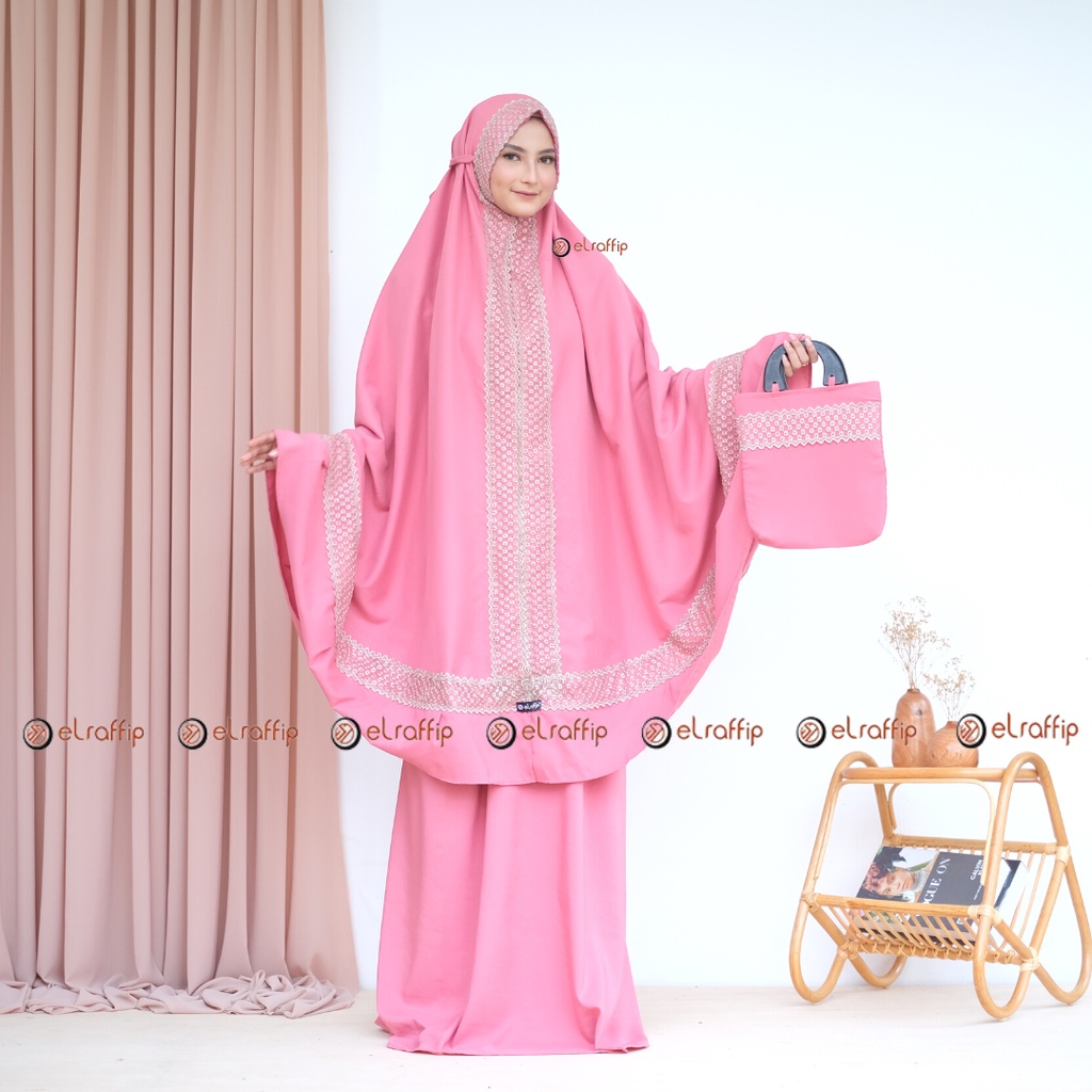 Mukena Dewasa 2 in 1 Katun Polos Renda AssyifaSeries