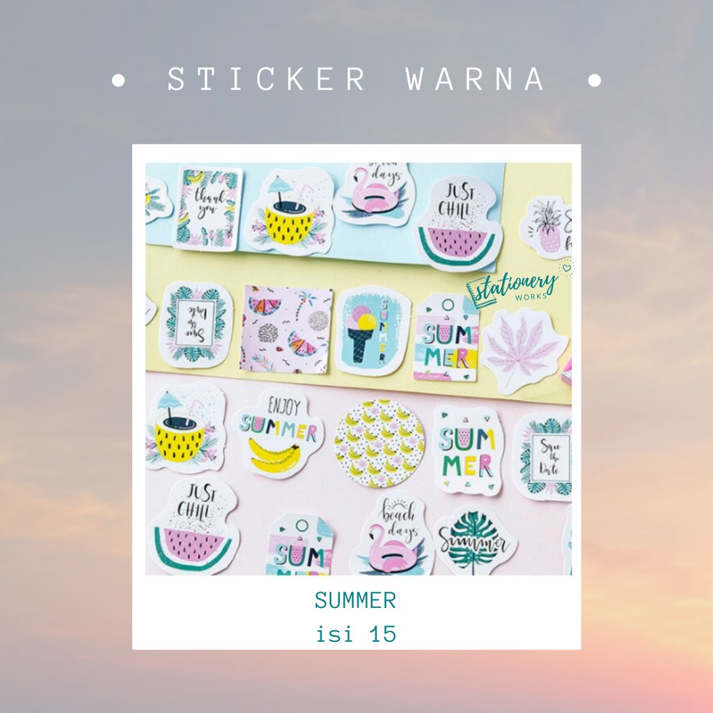 

Custom sticker warna - motif summer - cutting sticker untuk jurnal planner scrapbook DIY