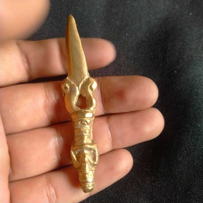 Keris cundrik putut pandito semedi kuningan antik