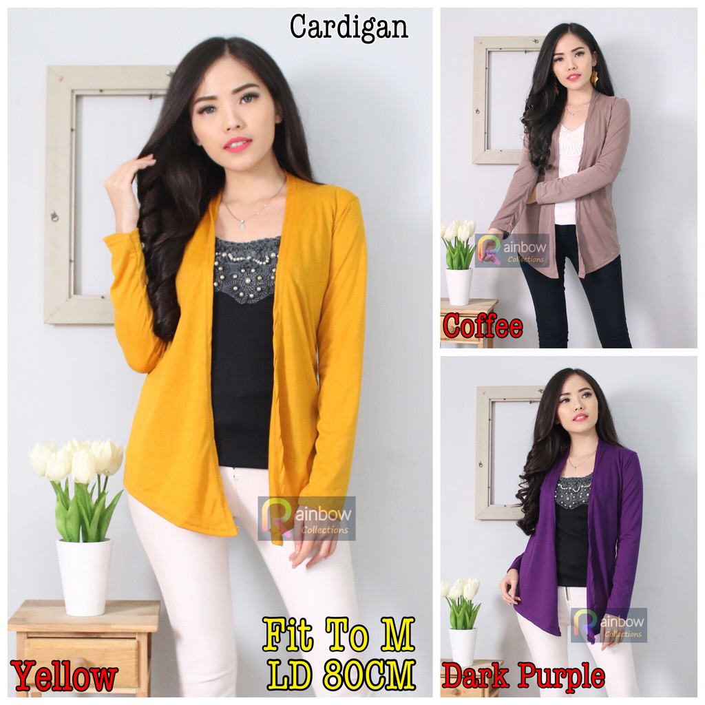 BAJU CARDIGAN  POLOS WARNA MURAH WANITA Shopee  Indonesia