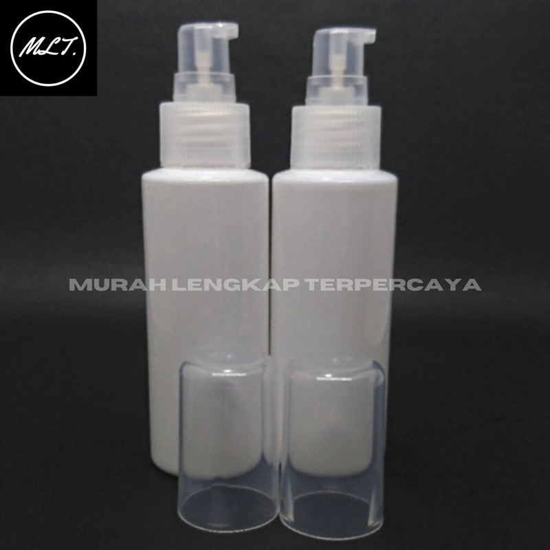 BOTOL TREATMENT PUMP 100 ML FULLCAP MODEL RF / BOTOL PUMP TREATMENT 100 ML PUTIIH FULLCAP TREATMENT PUMP CLEAR FULL CAP PET PUTIH RF 100ML