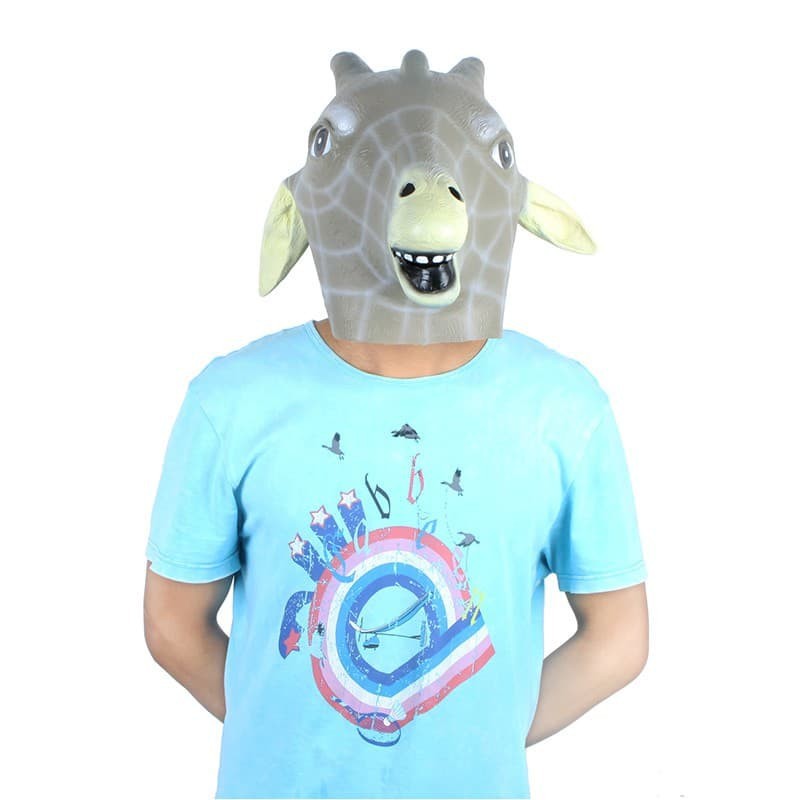 Topeng jerapah binatang animal giraffe mask latex halloween cosplay