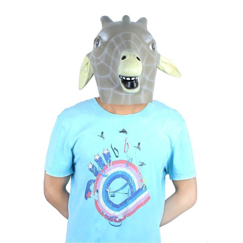 Topeng jerapah binatang animal giraffe mask latex halloween cosplay