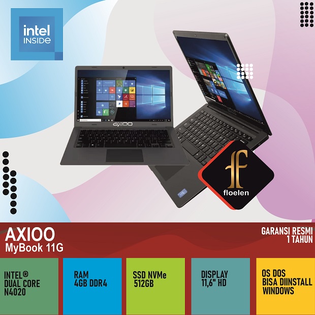 Axioo MyBook 11G Intel N4020 4GB 128GB/256GB SSD Windows 10 11.6"