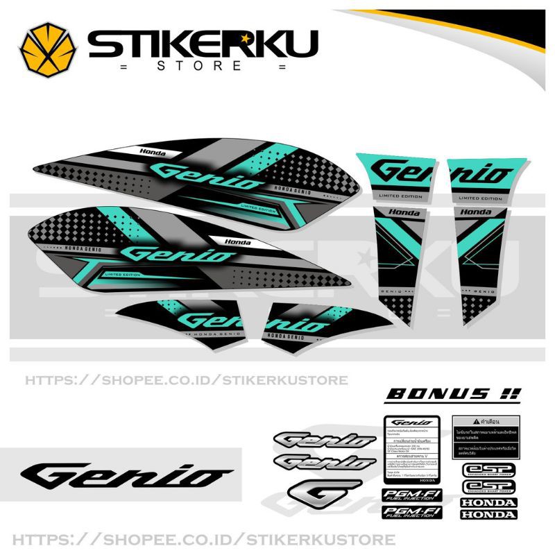 striping motor genio / striping Genio / stiker motor genio