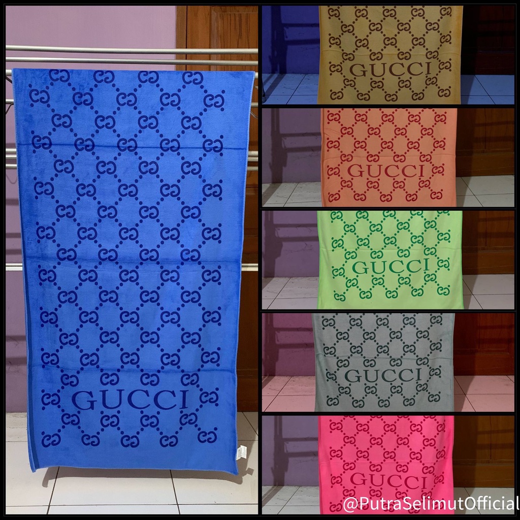 Handuk mandi dewasa premiun 70x140/handuk mandi gucci/handuk motif gucci