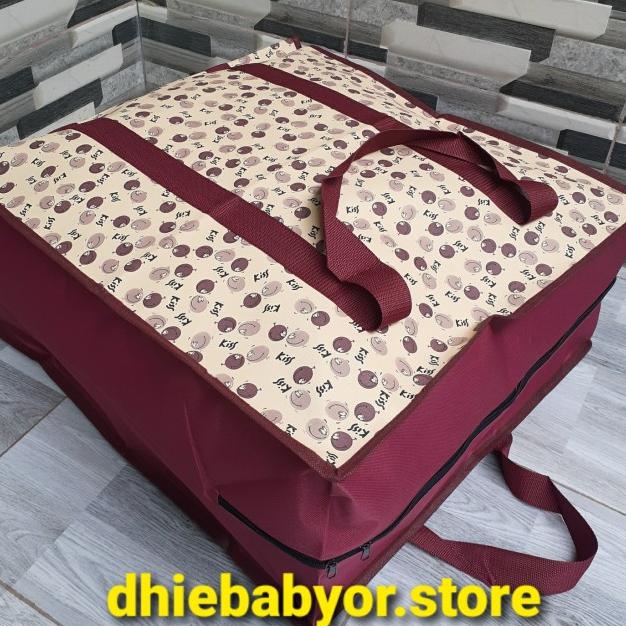➣ Tas Terpal Karung JUMBO Tas Serbaguna Tas Jinjing Tas Belanja - Maroon, Terpal Motif ♦