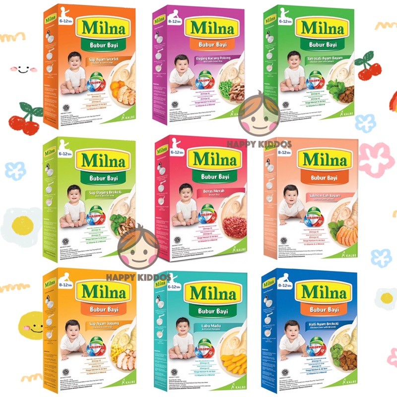 Milna Bubur Bayi Reguler 6+ 8+ Bulan 120 gr MPASI BAYI