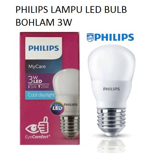 PHILIPS LAMPU LED MYCARE 3W / 4W / 6W / 8W LAMPU BOHLAM LED PHILIPS 3 Watt / 4 Watt / 6 Watt / 8 Wat