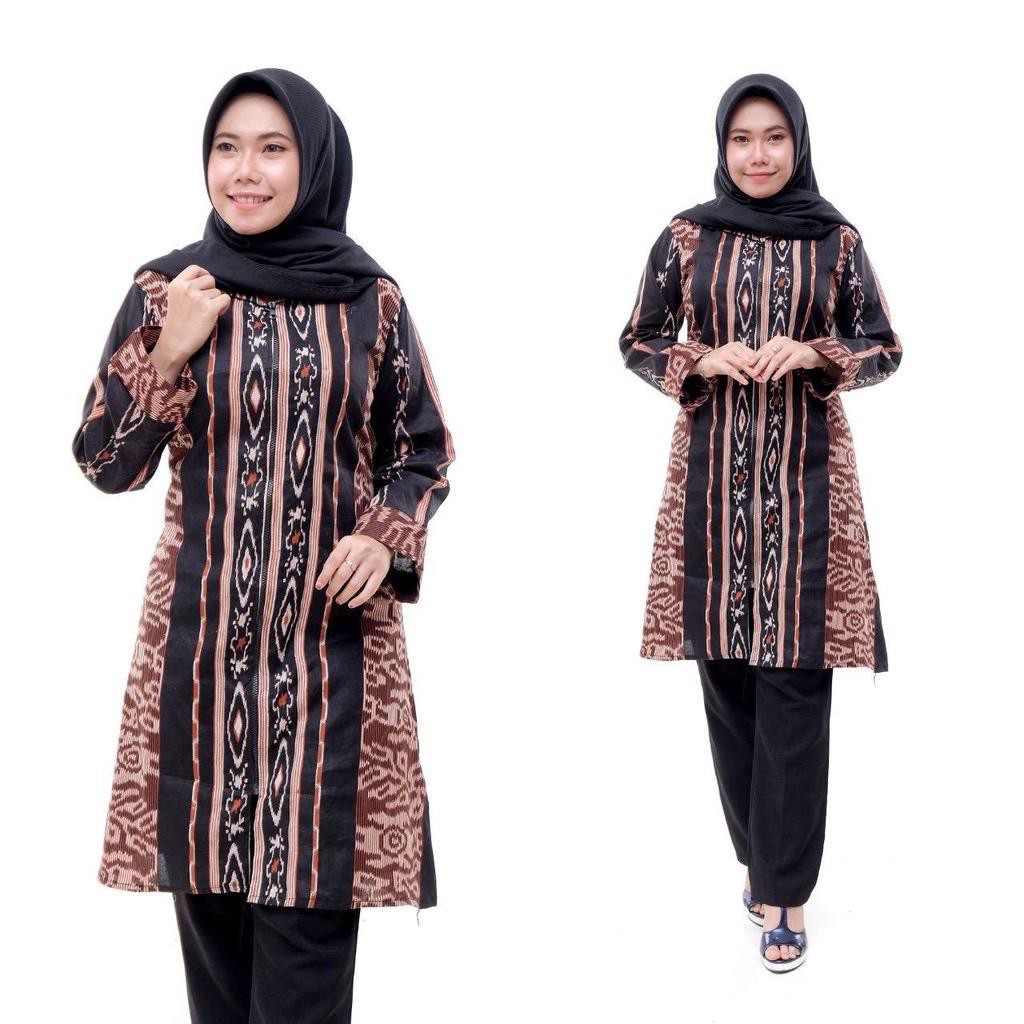 EMHABATIK | Tunik batik wanita emhabatik Terlaris Ziper-No.10