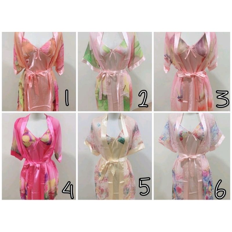 Kimono Satin Import 2in1 Dalaman Daster Tanktop