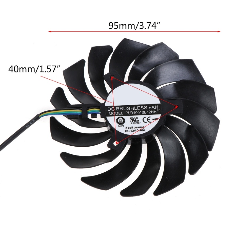 Bt 95MM Cooler Fan 4Pin 12V 0.4A PLD10010S12HH VGA Fan Kipas Kartu Grafis Untuk MSI Gtx1070 AERO ITX VGA Fan Cooler