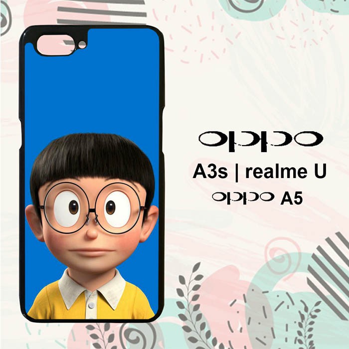 Casing OPPO A3s | OPPO A5 | Realme C1 Custom HP Nobita Doraemon L0223