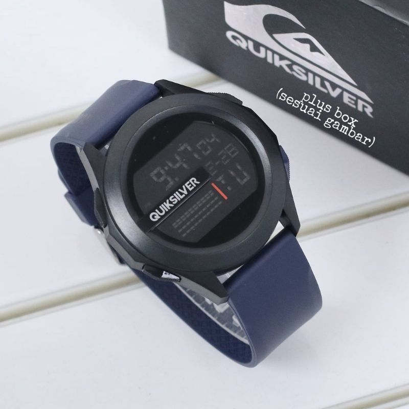 COD✅ Jam Tangan Pria Digital QuikSilver Drone Strab Rubber LED Watch Water Resist   S1253