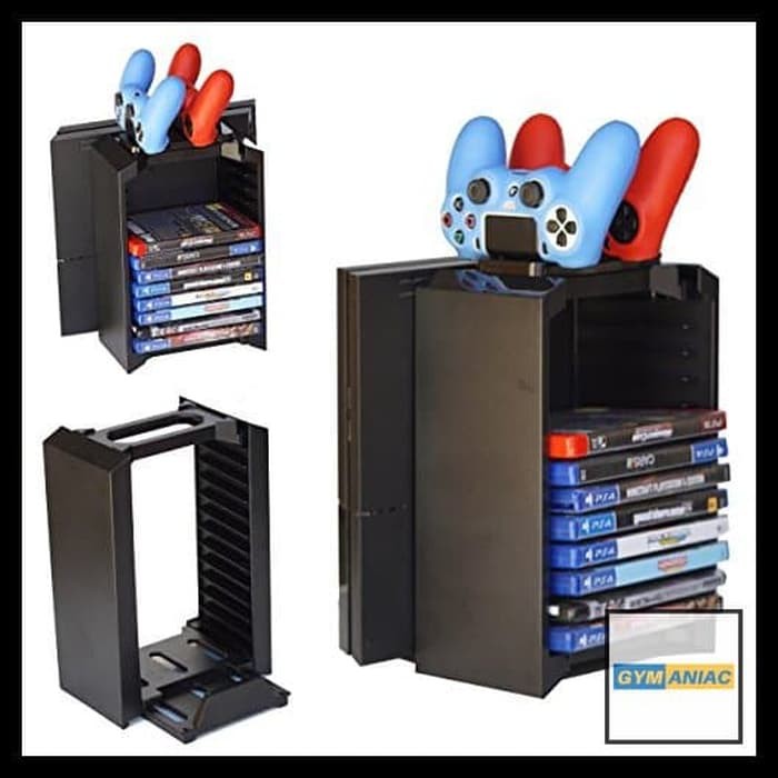 Jual DOBE PS4 MULTIFUNCTION STORAGE STAND KIT TEMPAT PENYIMPANAN KASET