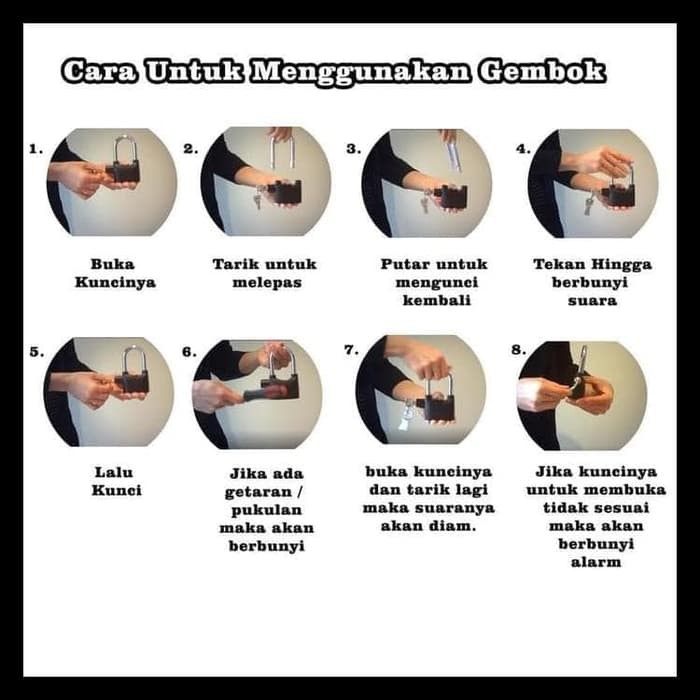[TERLARIS] GEMBOK ALARM UNTUK ANTI MALING BUAT MOTOR MOBIL PAGAR PINTU SAFE