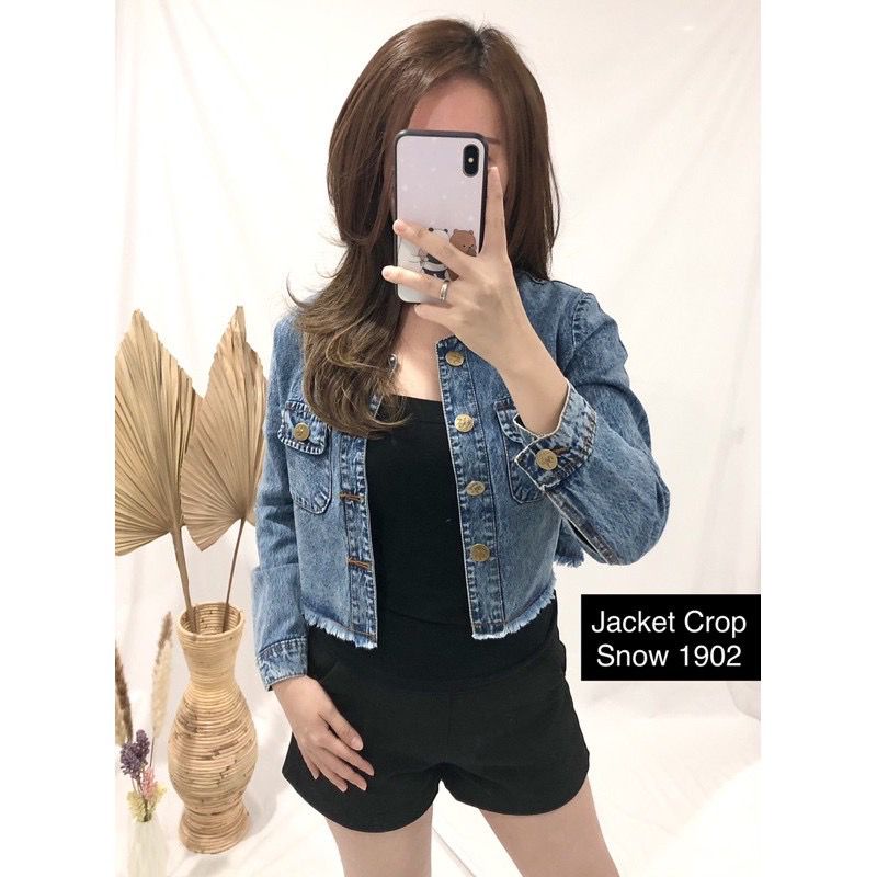 Basic id fashion jacket  Denim crop acip rawis