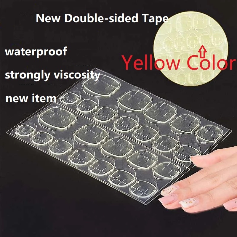 24 Pcs /sheet  Double Side Glue Nail Sticker for Press on Nails / Waterproof Breathable False Nail Tips Jelly Adhesive Tabs Nail Glue