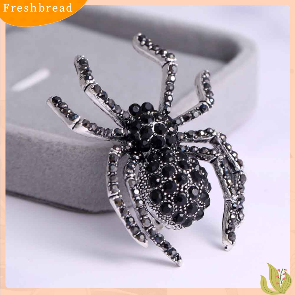 Terlaris Vintage Women Rhinestone Inlaid Spider Brooch Pin Bag Badge Lapel Jewelry Gift