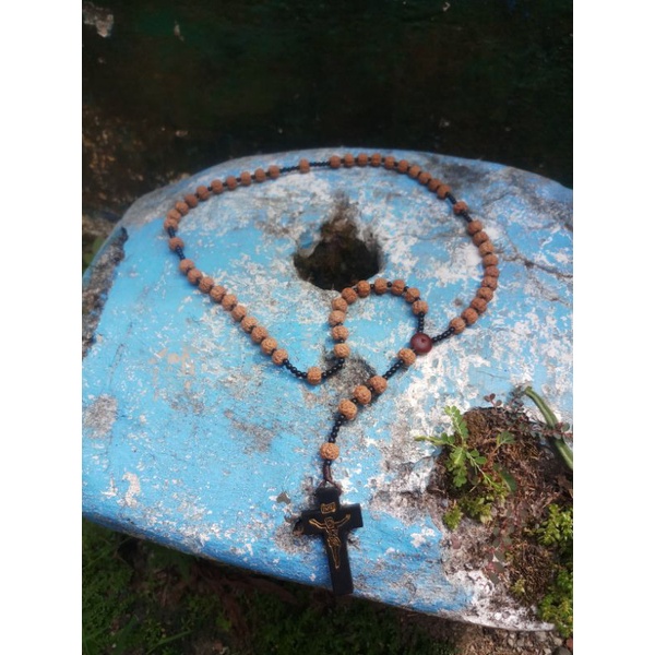 Rosario etnik design rudraksha coklat 8 mm ibadat