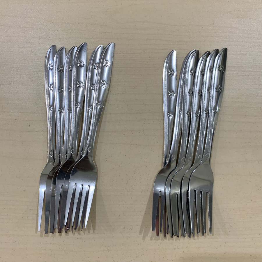 [BISA COD] PROMO Sendok Garpu Makan isi 24 Pcs Stainless 898 24gr Berkualitas Murah