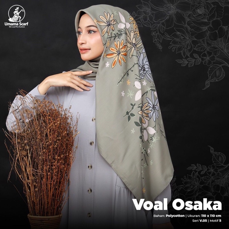 (BISA COD) Hijab Segiempat Basic Voal Osaka Motif Kerudung Segiempat Original by Umama Termurah dan Terlaris Nayla Hija'b