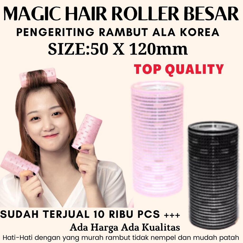 Hair Rollers Roll Rambut Besar Magic Curler Pengeriting Jumbo Ala Korean Hair Style Impor
