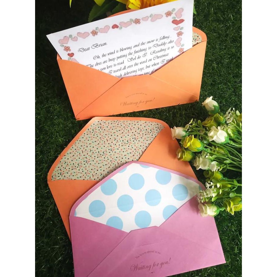 

Amplop Surat / Kartu Ucapan / Wedding - ORANGE PINK POLKA SERIES