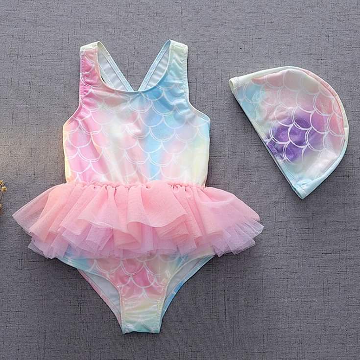 Baju Renang Anak Dengan Topi Sparkling Tutu