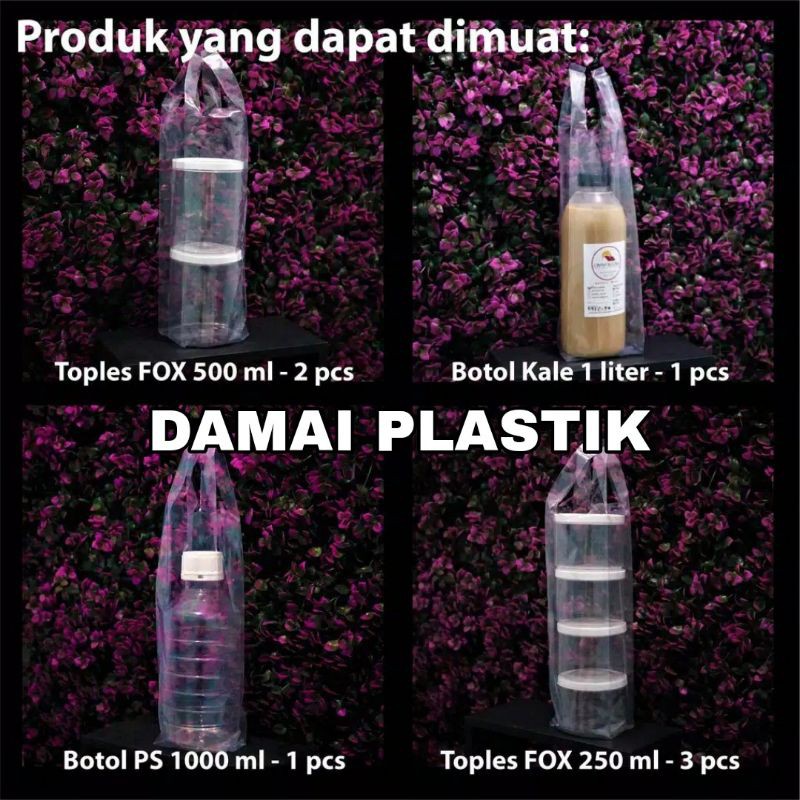 Kantong Plastik Bening 10x40 2cup atau botol 1 liter