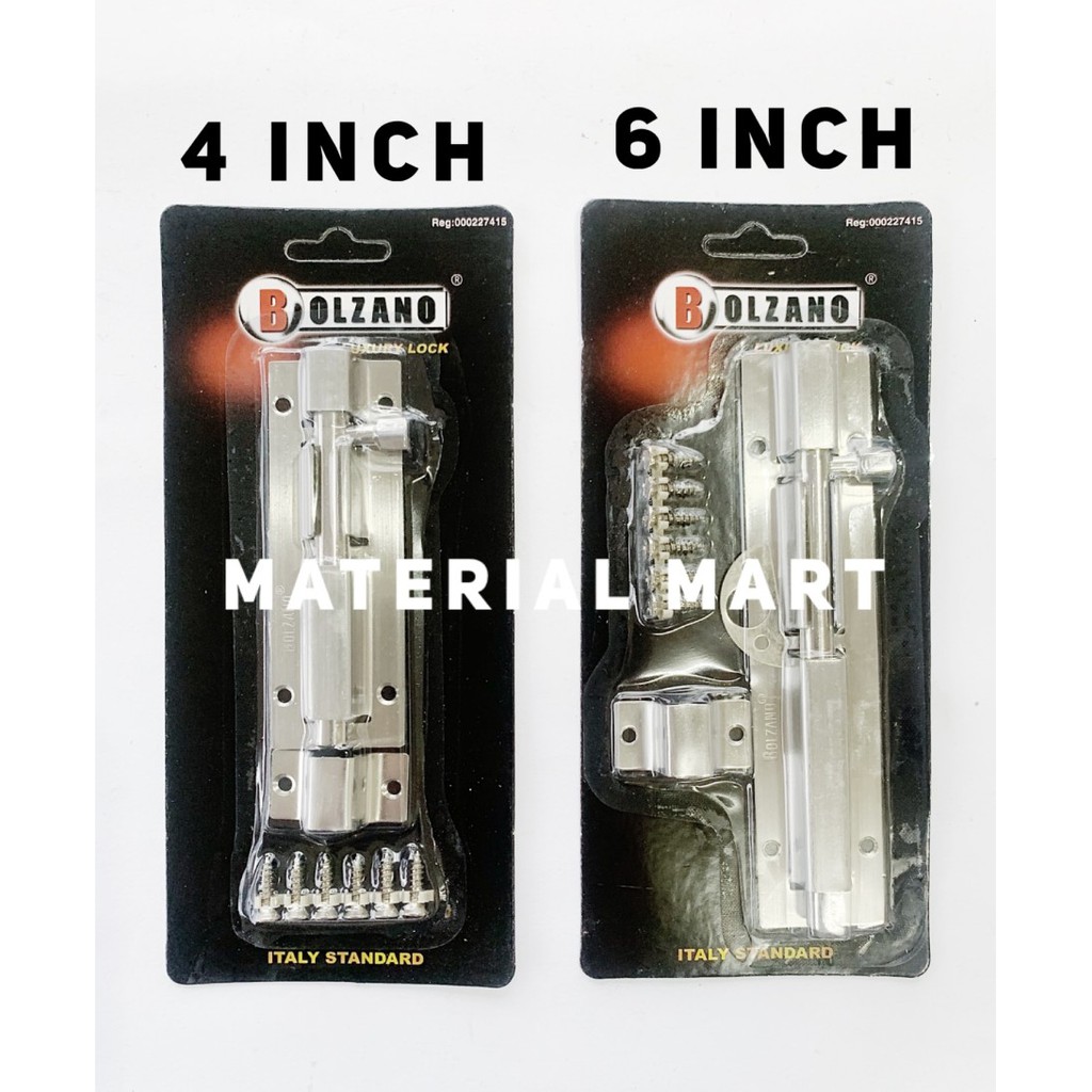 Grendel Slot Pintu Stainless 4 Inch | Selot Kunci Pintu 6 Inch Murah | Material Mart