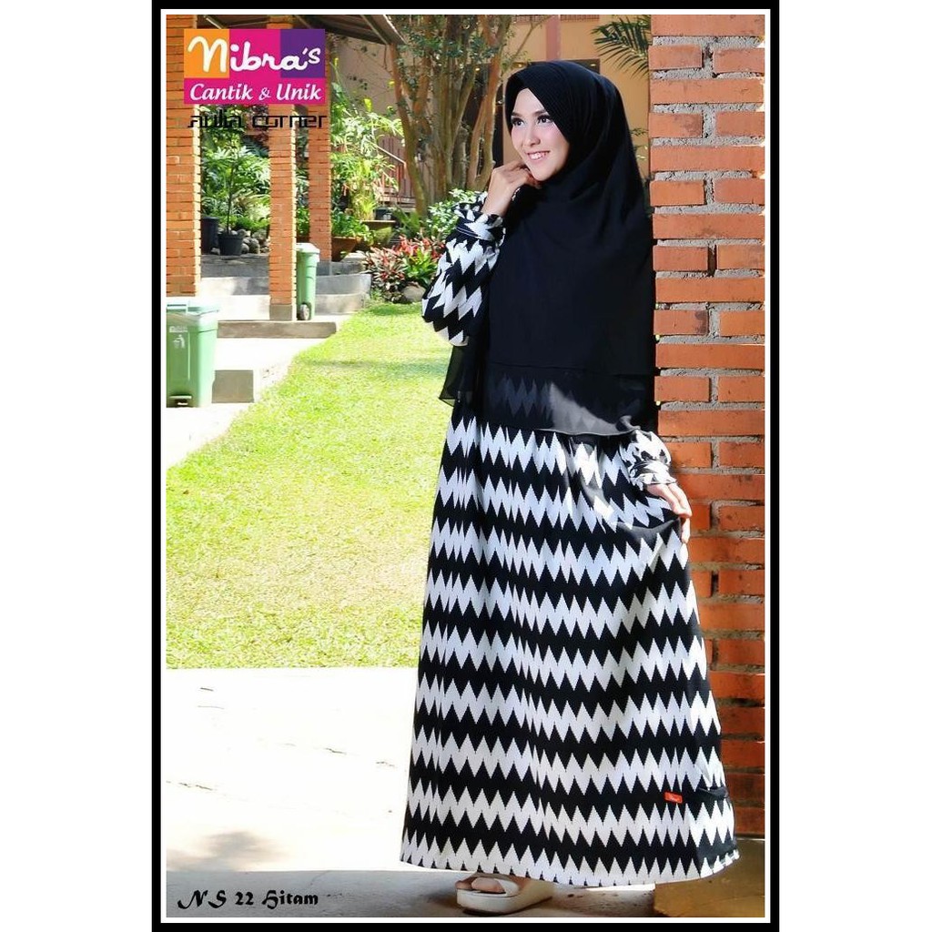 Baju Gamis Model Sekarang Nibras NS 22 Hitam Baju Wanita Terbaru Model Baju Gamis