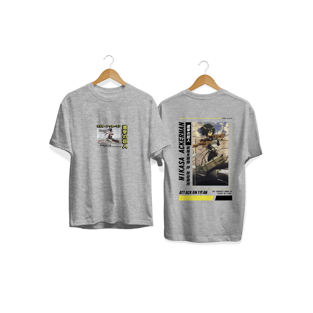 BAJU KAOS ANIME MIKASA ACKERMAN SHIGENGKI NO KYOJIN ATTACK ON TITAN