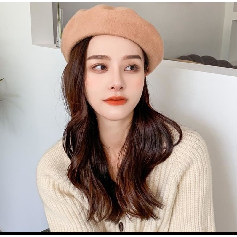 topi baret selebgram kupluk Beret Hat Topi Fashion Korea WINTER PELUKIS