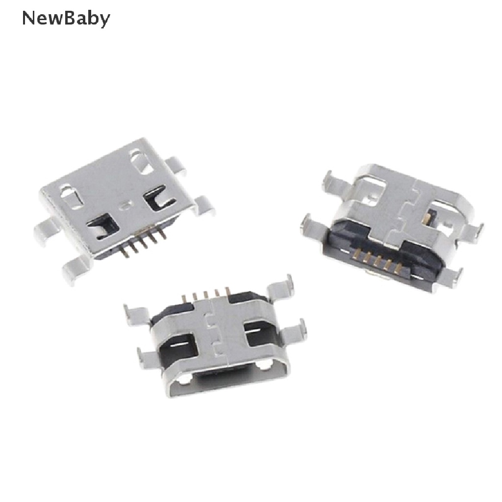 Newbaby 10pcs Soket jack Konektor charger micro usb 5 pin female Tipe B
