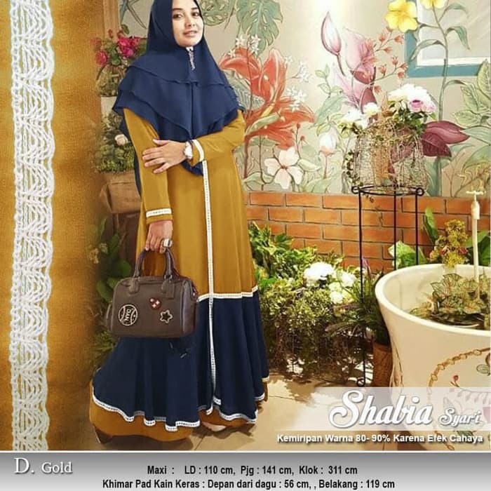 SPESIAL ATASAN PAKAIAN WANITA MUSLIM GAUN SETELAN shabia syari gold baju muslim pesta mewah jumbo mu
