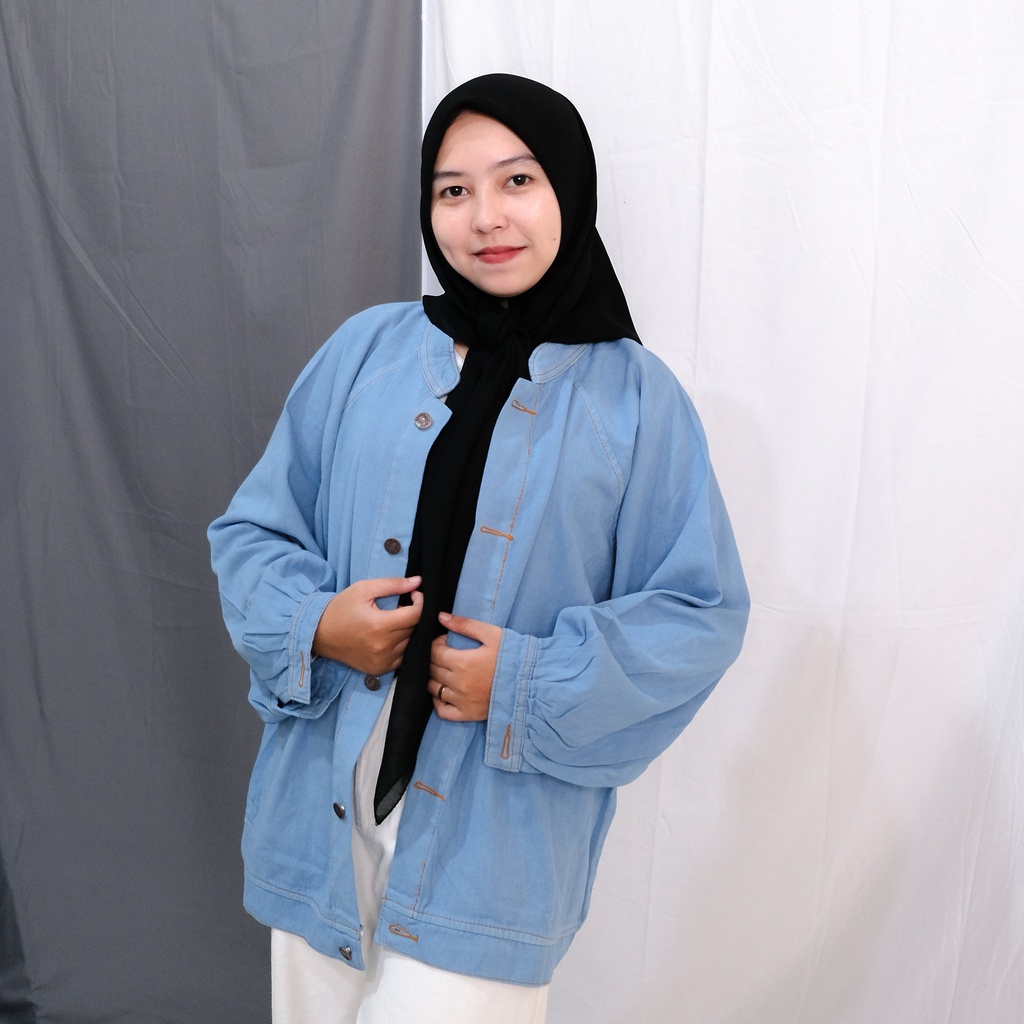 VIRSA JAKET JEANS WANITA/ JAKET JEANS OVERSIZE