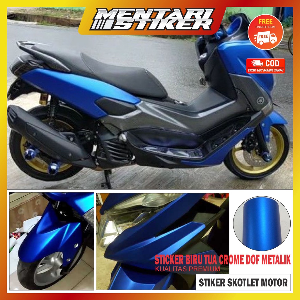 stiker skotlet biru crome metalik/stiker skotlet biru dof metalik/stiker skotlet motor
