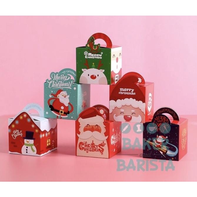 

(5pcs) xmas box handle / kotak natal / cake box christmas kotak kado bakernbar99 Segera Dapatkan